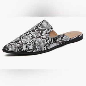 Tilocow Snakeskin Mules for Women Flats Slip On Backless size 9.5 NEW